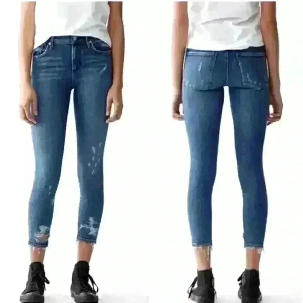 AGOLDE Sophie Hi Rise Distressed Skinny Crop Jeans